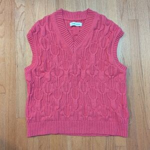 Samsoe Samsoe Pink Mags Knit Sweater Vest Preppy Tennis